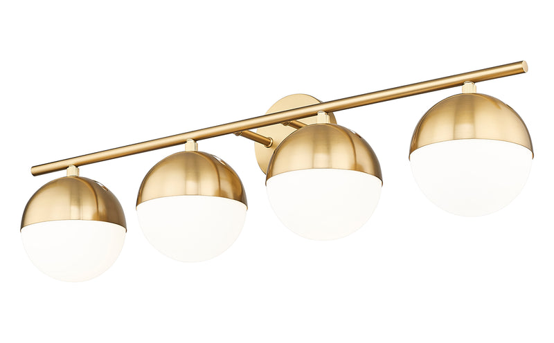 Realm Sphere 4 Light 32.25" Vanity in Modern Gold