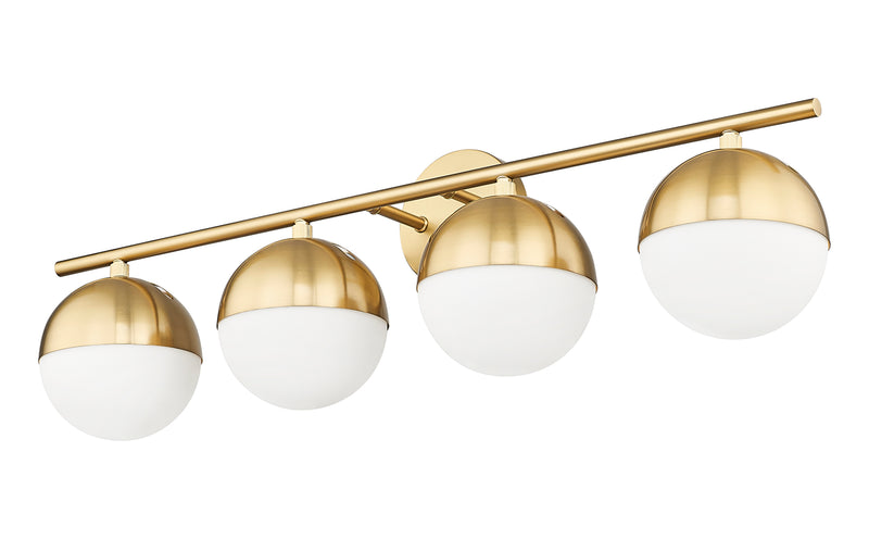 Realm Sphere 4 Light 32.25" Vanity in Modern Gold
