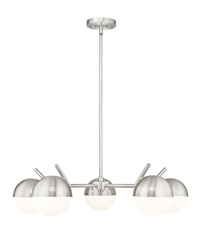 Realm Sphere 5 Light 32" Chandelier in Brushed Nickel