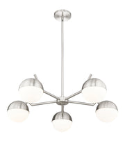 Realm Sphere 5 Light 32" Chandelier in Brushed Nickel