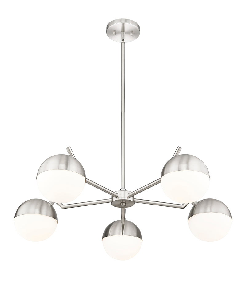 Realm Sphere 5 Light 32" Chandelier in Brushed Nickel