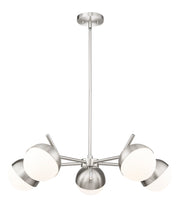 Realm Sphere 5 Light 32" Chandelier in Brushed Nickel