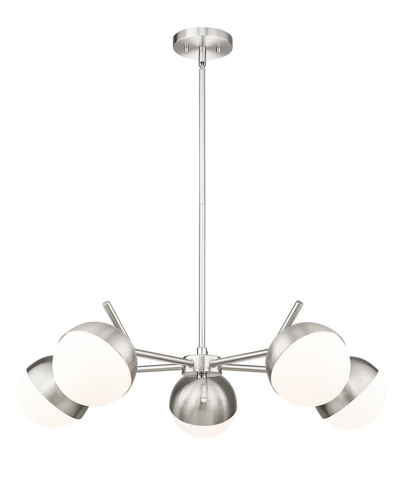 Realm Sphere 5 Light 32" Chandelier in Brushed Nickel