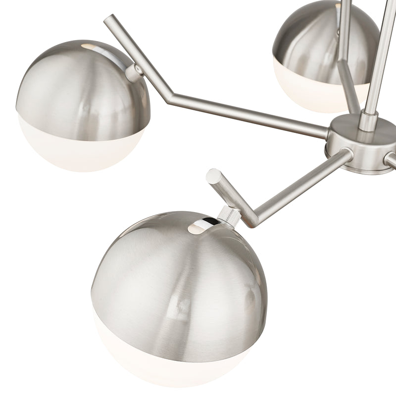 Realm Sphere 5 Light 32" Chandelier in Brushed Nickel
