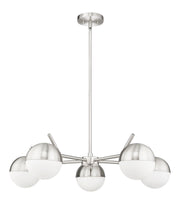 Realm Sphere 5 Light 32" Chandelier in Brushed Nickel