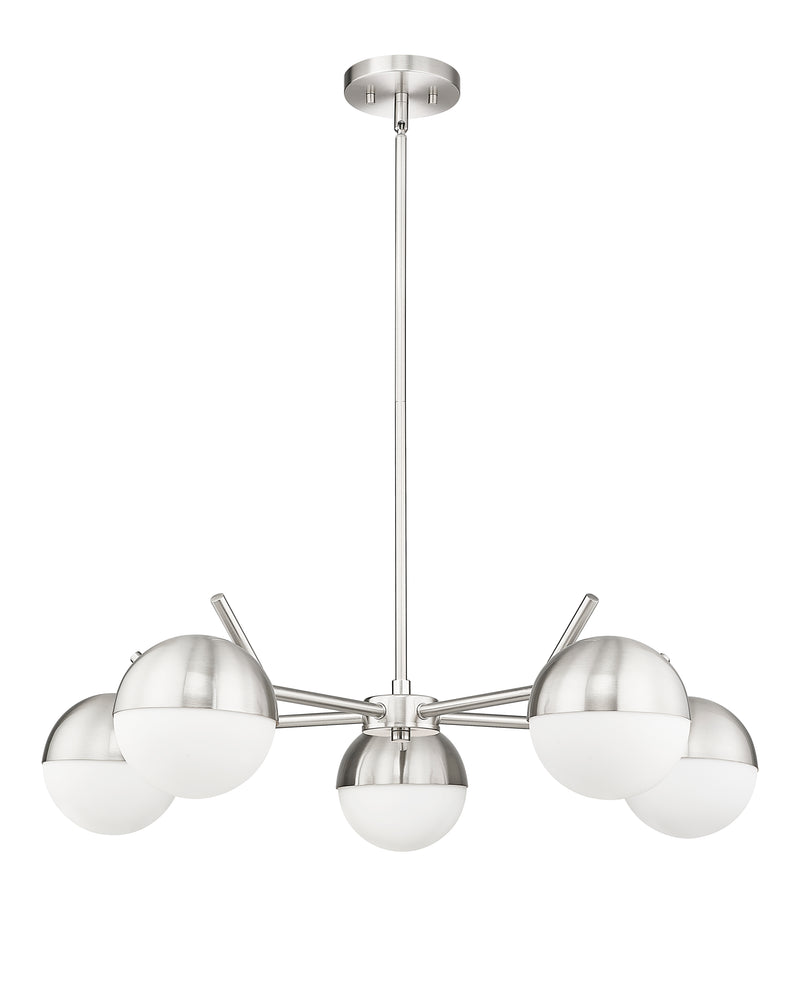 Realm Sphere 5 Light 32" Chandelier in Brushed Nickel