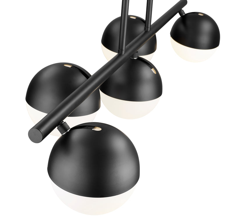 Realm Sphere 5 Light 42" Linear Pendant in Matte Black