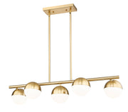 Realm Sphere 5 Light 42" Linear Pendant in Modern Gold