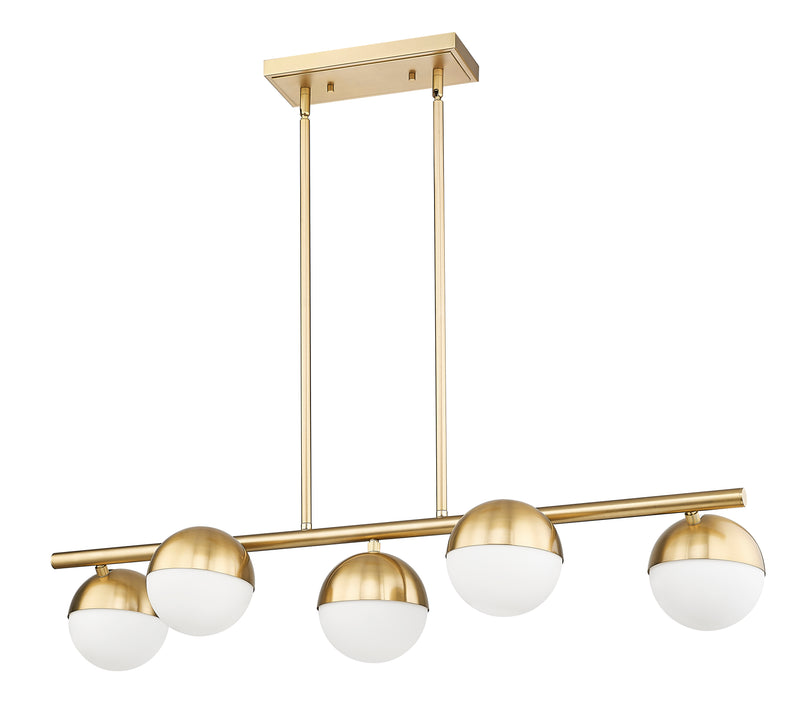 Realm Sphere 5 Light 42" Linear Pendant in Modern Gold
