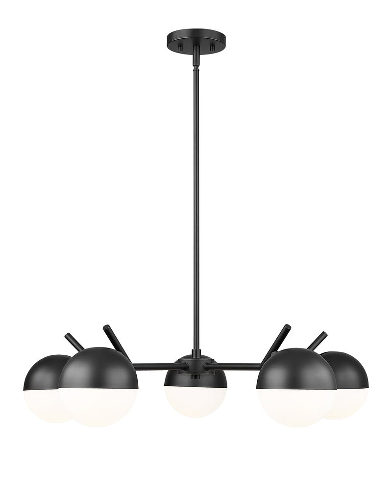 Realm Sphere 5 Light 32" Chandelier in Matte Black
