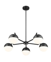 Realm Sphere 5 Light 32" Chandelier in Matte Black