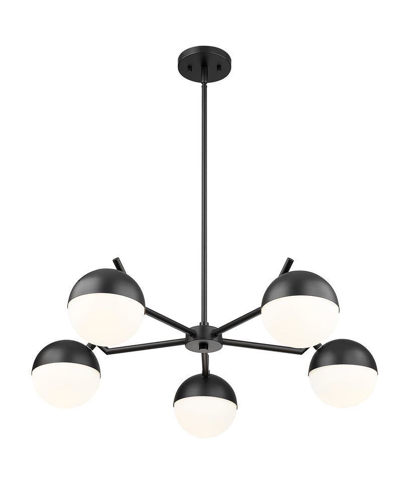 Realm Sphere 5 Light 32" Chandelier in Matte Black