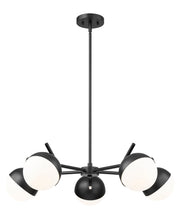 Realm Sphere 5 Light 32" Chandelier in Matte Black