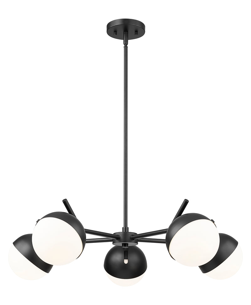 Realm Sphere 5 Light 32" Chandelier in Matte Black