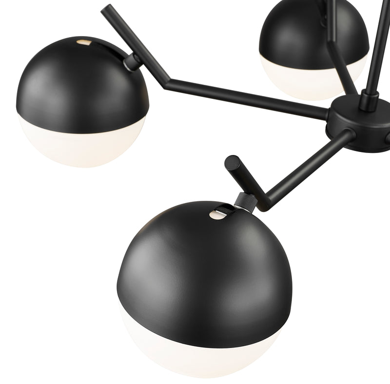 Realm Sphere 5 Light 32" Chandelier in Matte Black