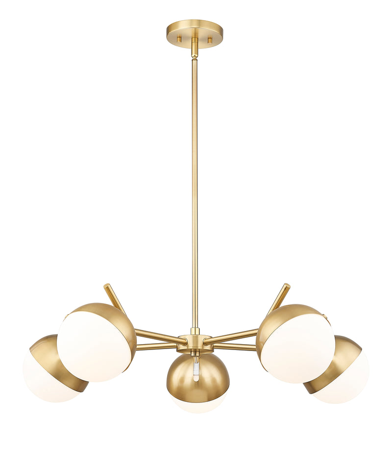 Realm Sphere 5 Light 32" Chandelier in Modern Gold