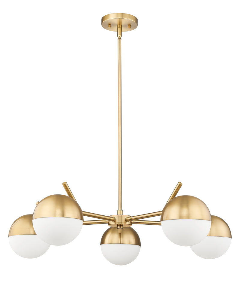 Realm Sphere 5 Light 32" Chandelier in Modern Gold