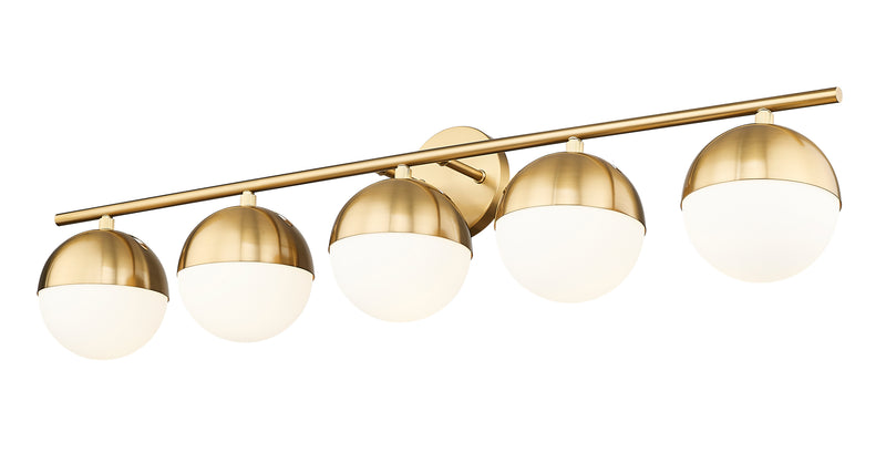Realm Sphere 5 Light 40" Vanity in Modern Gold