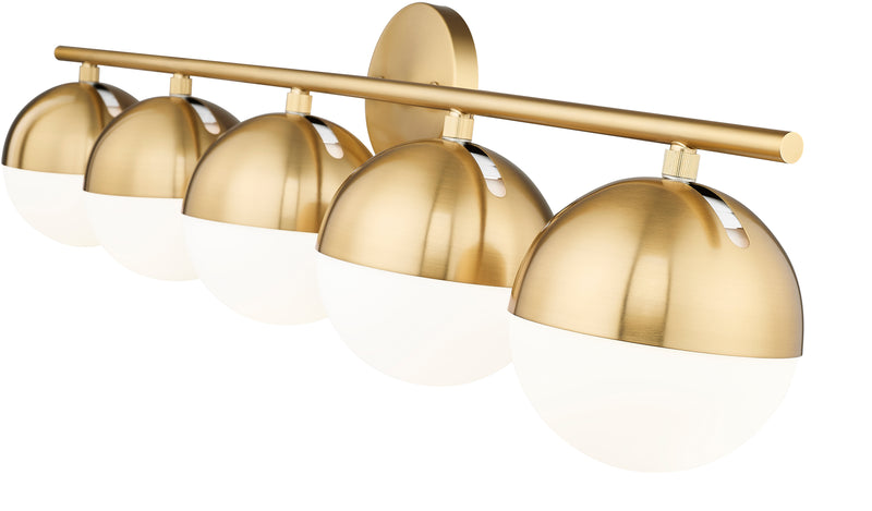 Realm Sphere 5 Light 40" Vanity in Modern Gold