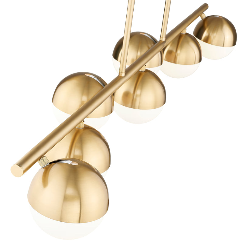 Realm Sphere 7 Light 54" Linear Pendant in Modern Gold