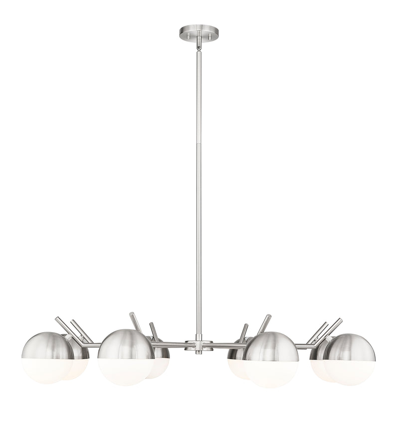 Realm Sphere 8 Light 44" Chandelier in Brushed Nickel