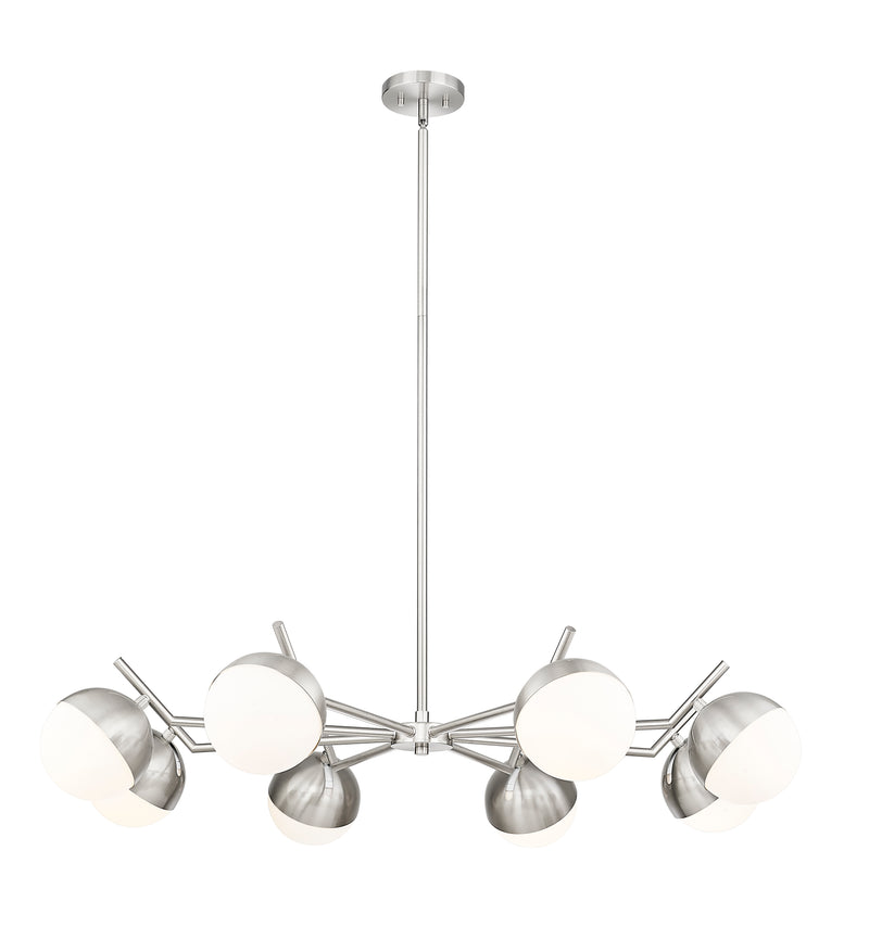 Realm Sphere 8 Light 44" Chandelier in Brushed Nickel