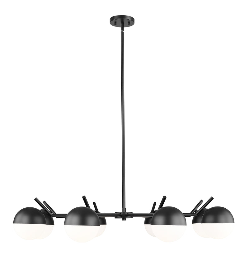 Realm Sphere 8 Light 44" Chandelier in Matte Black