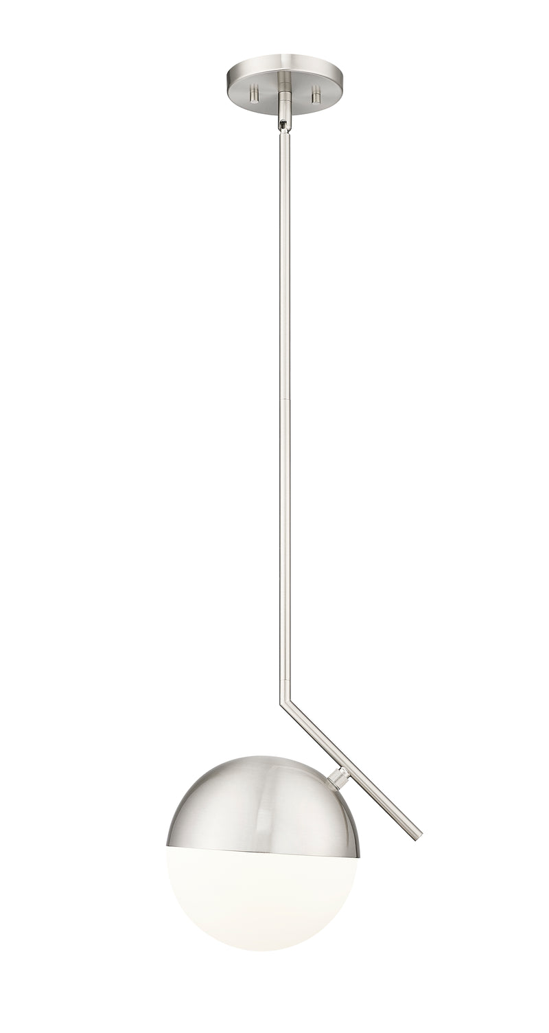 Realm Sphere 1 Light 10.75" Pendant in Brushed Nickel