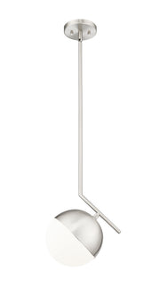 Realm Sphere 1 Light 10.75" Pendant in Brushed Nickel