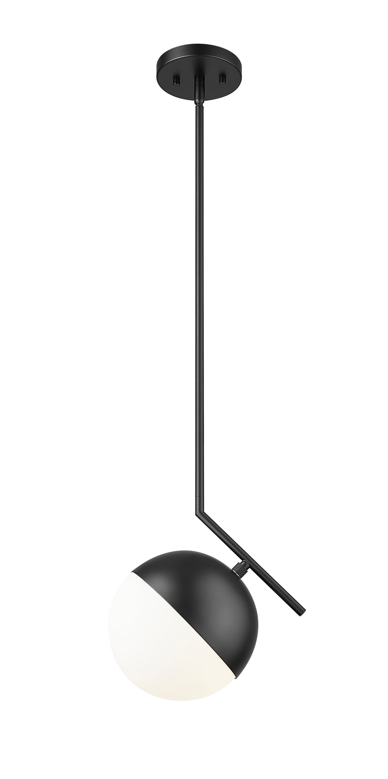 Realm Sphere 1 Light 10.75" Pendant in Matte Black