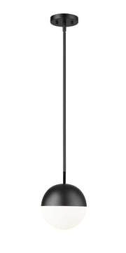 Realm Sphere 1 Light 10.75" Pendant in Matte Black