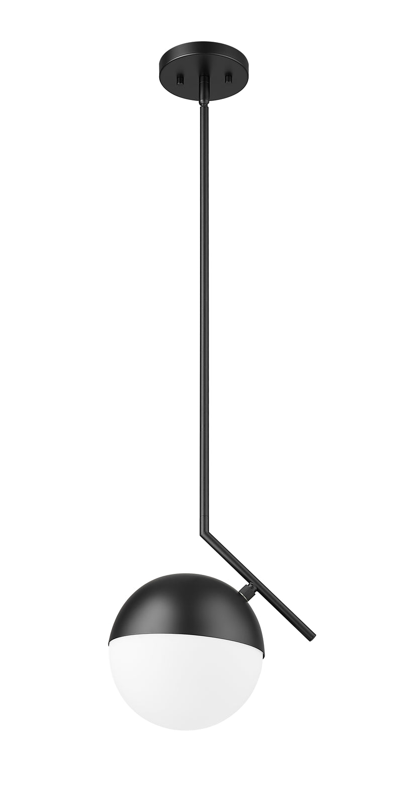 Realm Sphere 1 Light 10.75" Pendant in Matte Black