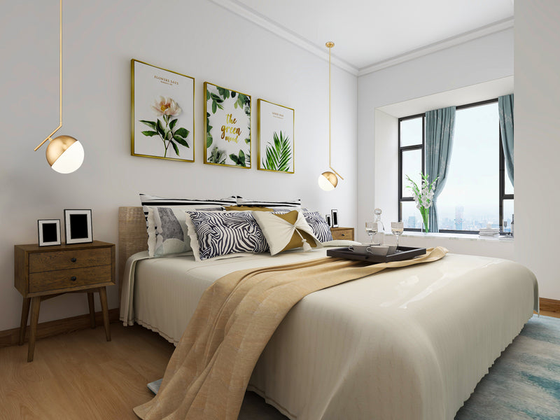 Realm Sphere 1 Light 10.75" Pendant in Modern Gold in a room setting