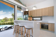 Realm Sphere 1 Light 8.5" Pendant in Brushed Nickel in a room setting