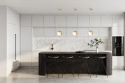 Realm Sphere 1 Light 8.5" Pendant in Modern Gold in a room setting