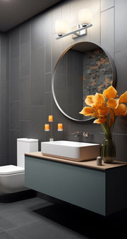 Naya 2 Light 16" Vanity in Chrome in a room setting