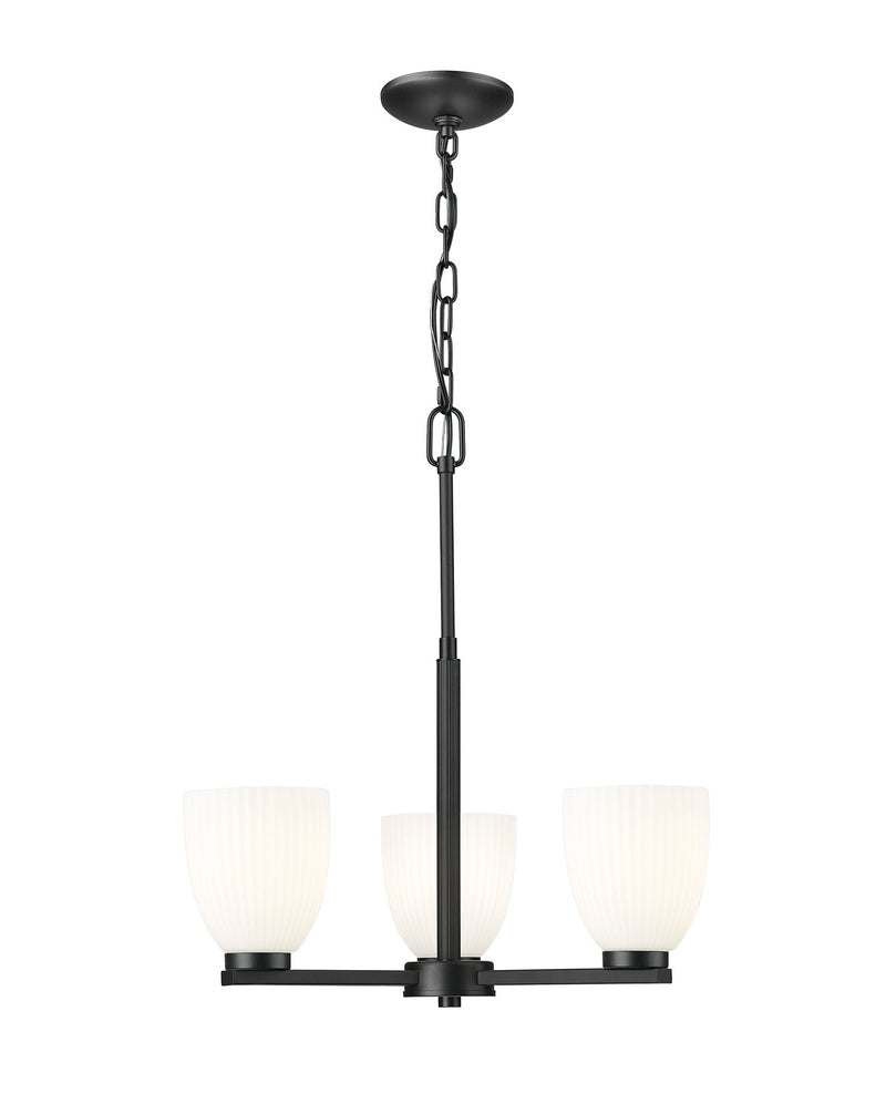 Naya 3 Light 19.25" Chandelier in Matte Black