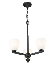 Naya 3 Light 19.25" Chandelier in Matte Black