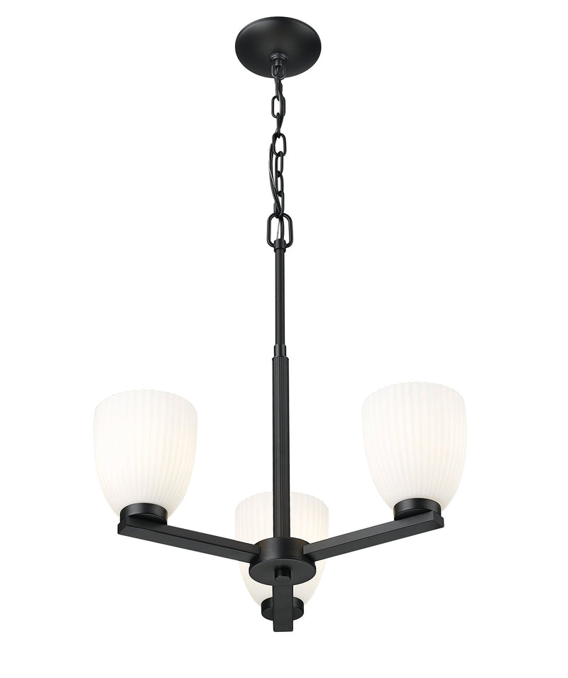Naya 3 Light 19.25" Chandelier in Matte Black