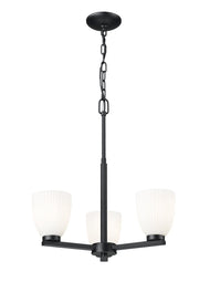 Naya 3 Light 19.25" Chandelier in Matte Black
