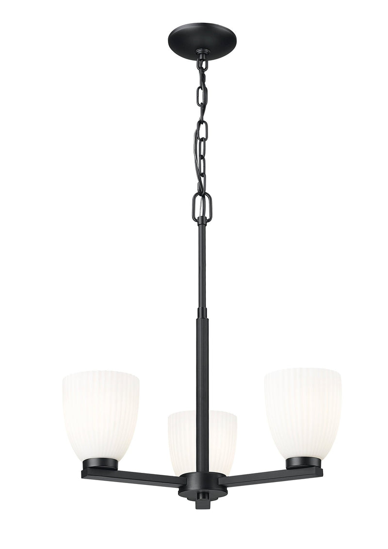 Naya 3 Light 19.25" Chandelier in Matte Black