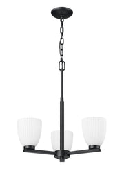 Naya 3 Light 19.25" Chandelier in Matte Black