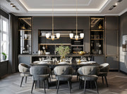 Naya 3 Light 19.25" Chandelier in Modern Gold in a room setting