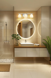 Naya 3 Light 24" Vanity in Chrome in a room setting