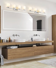 Naya 4 Light 32" Vanity in Chrome in a room setting