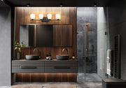 Naya 4 Light 32" Vanity in Matte Black in a room setting