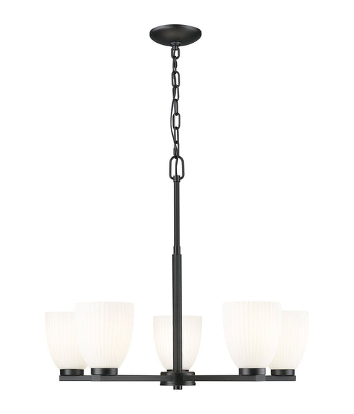 Naya 5 Light 25.25" Chandelier in Matte Black