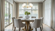 Naya 5 Light 25.25" Chandelier in Modern Gold in a room setting