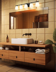 Naya 5 Light 40" Vanity in Matte Black in a room setting