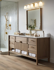 Naya 5 Light 40" Vanity in Modern Gold in a room setting